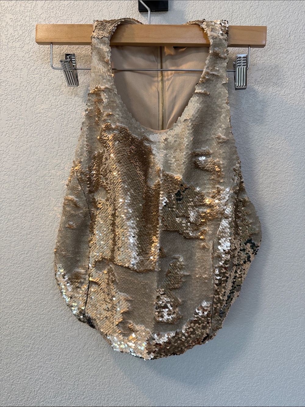 Zara Gold Sequin Tank Top